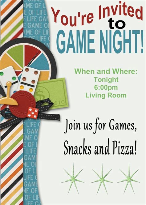 Game Night Invitations Free Printable
