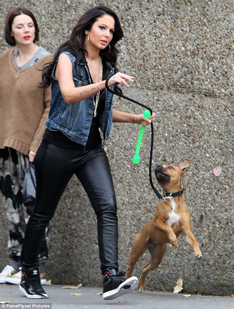 Tulisa Ditches The Designer Gowns For Pvc And Trainers To Film Gritty