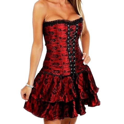 Buy Women Gothic Steampunk Corset Dress Costume Body Shapers Corsets Bustiers