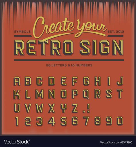 Retro Type Font Vintage Typography Royalty Free Vector Image