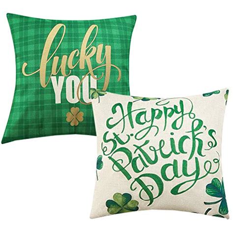 Anickal St Patricks Day Pillow Covers 18x18 Inch For St Patricks Day