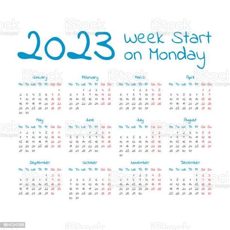 Simple 2023 Year Calendar Stock Illustration Download Image Now