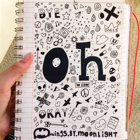 Made By Me Insta Drawingsbymoonlight Simple Doodles Notebook