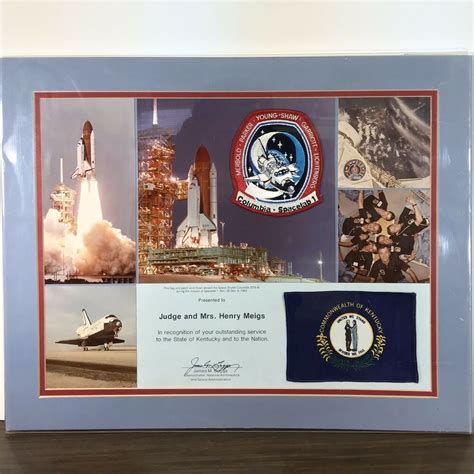 1983 Space Flown Flag And Patch Sts 9 Spacelab 1 Columbia Meigs Estate