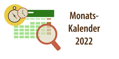Monatskalender 2022 Excelvorlage And Pdf Kostenlos