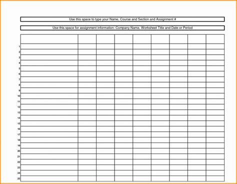 Printable Columnspreadsheettemplate Spreadsheet Template Paper Images