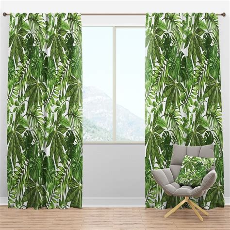 Designart Exotic Pattern With Tropical Leaves Tropical Blackout