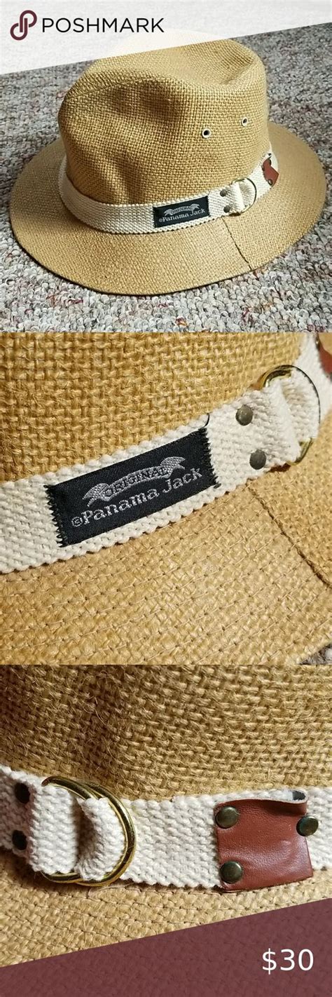 Vintage Original Panama Jack Straw Hat Mens Med Hats For Men Mens