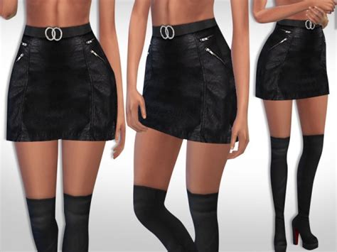 The Sims Resource Leather Skirt With Belt By Saliwa Sims 4 Downloads