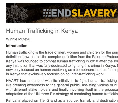 Human Trafficking In Kenya Human Trafficking Search