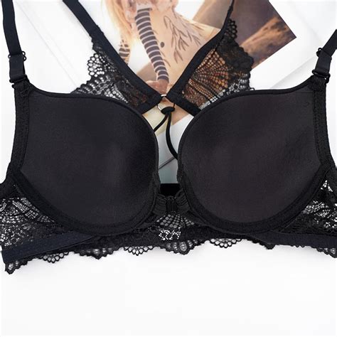 Sexy Fashion Front Button Underwear Lace Bow Push Up Breathable Sweat Absorbent Anti Exposure