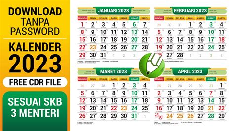 Template Kalender 2023 Cdr Otosection