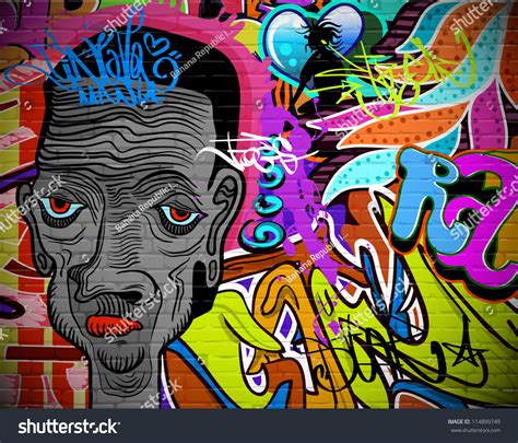 Graffiti Wall Urban Art Background Grunge Stock Vector