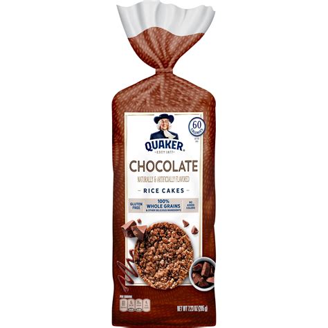 Quaker Rice Cakes Whole Grain Chocolate Gluten Free 723 Oz