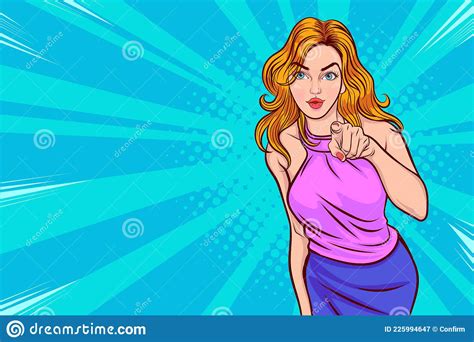 Woman Pointing Finger And Copy Space Stock Vector Illustration Of Gesture Expressing