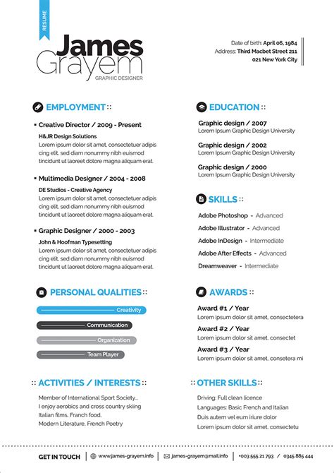 Choose your professional cv template and get started! Free Professional Resume/ CV Template & Cover Letter For ...