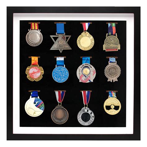 16x16 Inch Medal Display Shadow Box Frame 12 Medals Display Case 3d