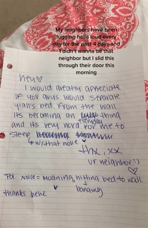 woman gets awesome reply to note to neighbour about loud sex au — australia s leading