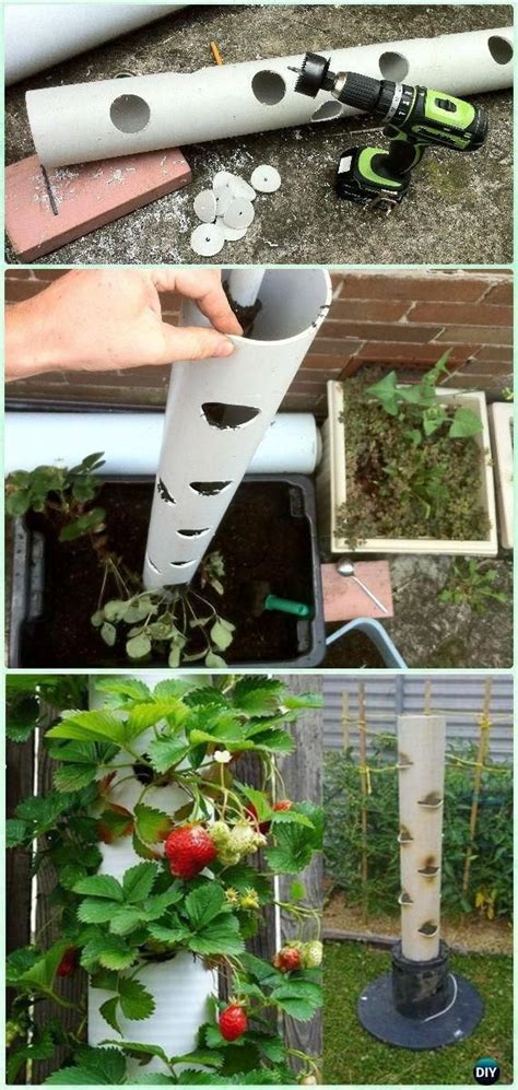 Diy Vertical Pvc Strawberry Tower Planter Instruction Gardening Tips