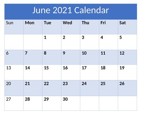 Free June 2021 Calendar Zhudamodel