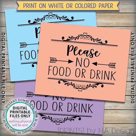 Please No Food Or Drink Sign No Food Sign Keep Food Out Etsy