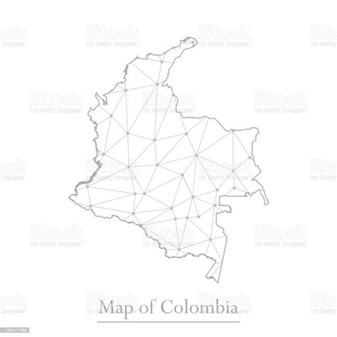 Vector Map Of Colombia With Polygonal Abstract Stock Illustration