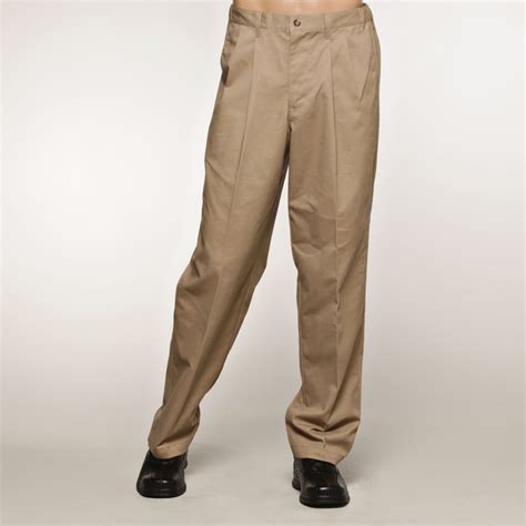 Basic Editions Mens Pleated Twill Pants