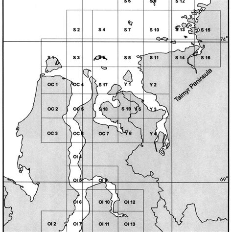 The Ob Yenisey Watershed Quadrant Identification Codes Used In Tables