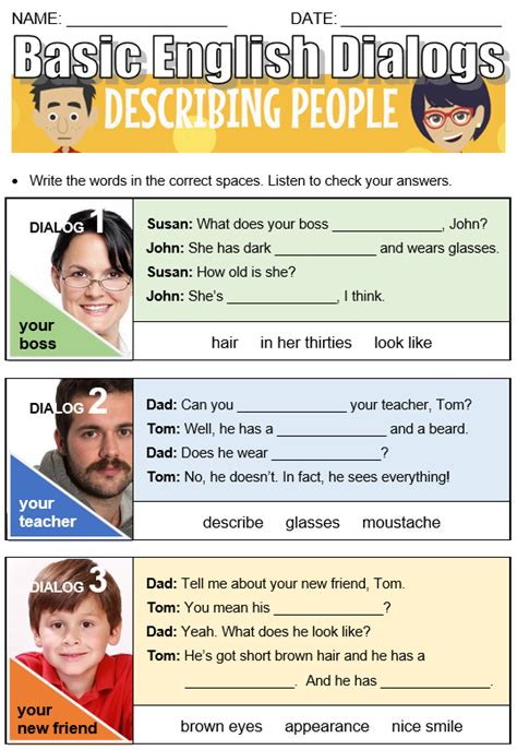 Describing People All Things Topics English Lessons For Kids Learn