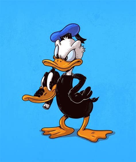 Daffy X Donald Duck Funny Stuff Art Cartoon Art Daffy Duck