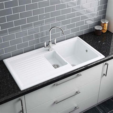 Glass basins grohe concetto grohe essence grohe eurocube grohe eurocube joy grohe eurodisc cosmopolitan grohe eurodisc joy grohe eurosmart grohe eurosmart cosmopolitan. Reginox White Ceramic 1.5 Bowl Kitchen Sink at Victorian ...