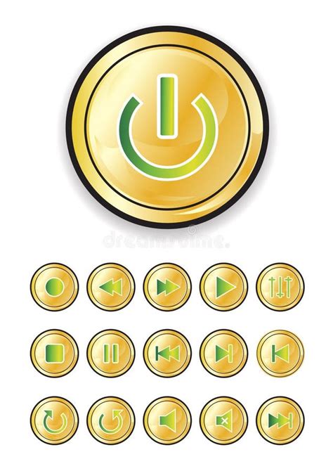 Glossy Buttons Stock Vector Illustration Of Chrome Illuminated 9255966
