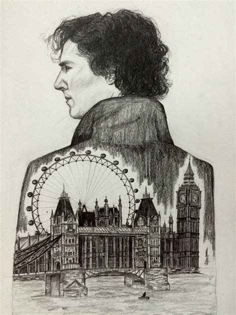 Sherlock On Behance In 2021 Sherlock Drawing Drawings London Drawing