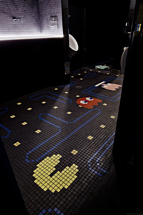 Pac Man Tile Floor Mens Bathroom Ground Kontrol Arcade