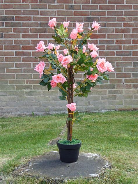 Uk Gardens 1m 3ft Artificial Rose Tree In A Pot Artificial Potted Tr
