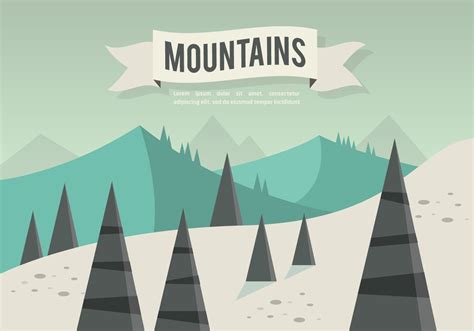Free Flat Mountains Landscape Vector Download Free Vector Art Stock