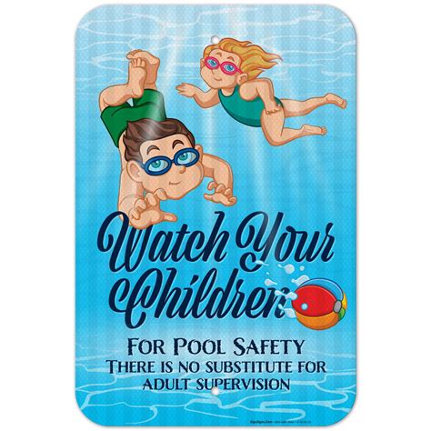 Pool Rules Decor Sign Watch Your Children Pool Sign
