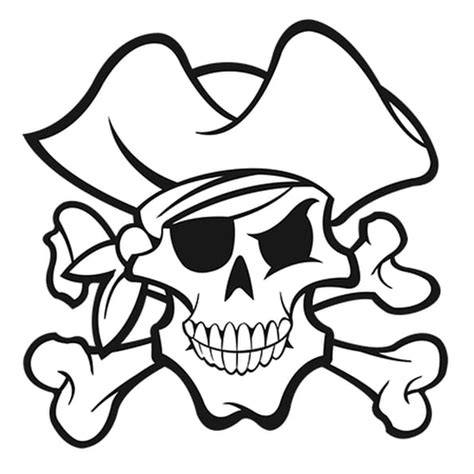 Coloriage Tête De Mort Pirate En Ligne Gratuit à Imprimer