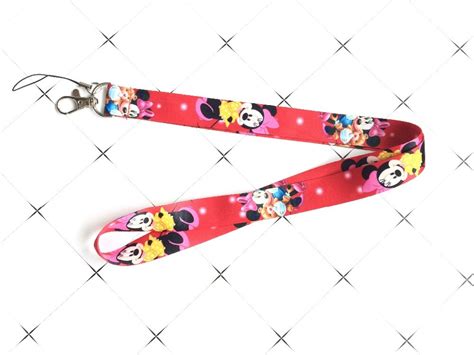 10 Pcs Cartoon A01 Minnie Popular Anime Cartoon Neck Straps Lanyards Key Id Cardkey Chains