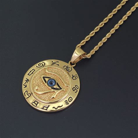Wholesale Egyptian The Eye Of Horus Pendant Necklace For Women Men Gold