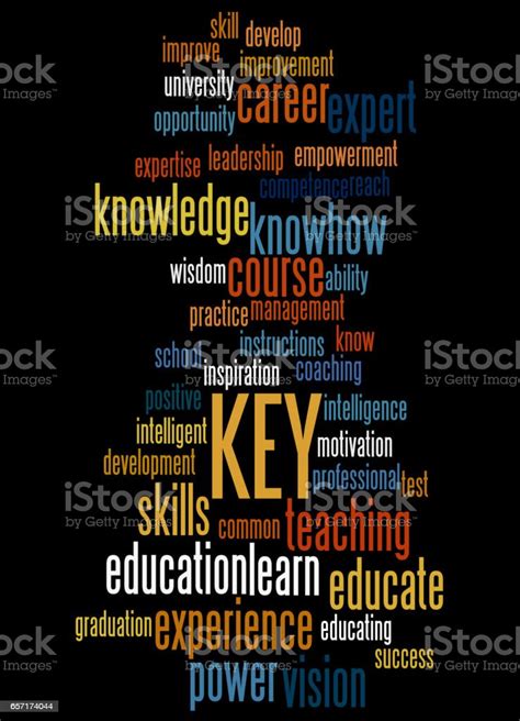 Key Keep Educating Yourself Word Cloud Concept 6 Stock Illustration