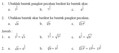 20 Contoh Soal Sifat Bilangan Berpangkat Beserta Jawabannya Contoh