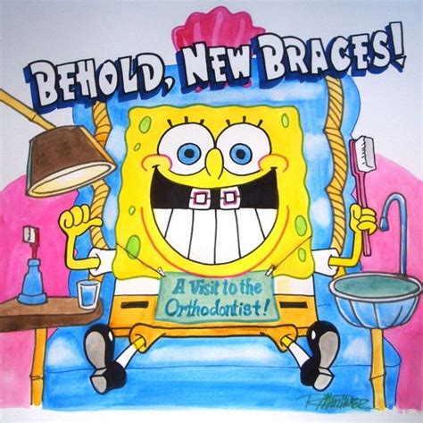 Sponge Bob With Braces Dental Art Dentist Art Dental Collectibles