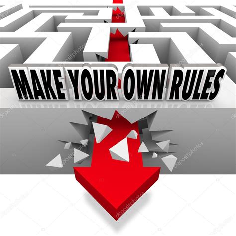 Make Your Own Rules Arrow Breaks Free Of Maze — Stock Photo © Iqoncept