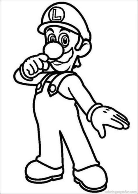 Luigi Básico y Mario para colorear imprimir e dibujar Dibujos