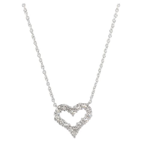 Platinum Diamond Heart Tiffany And Co White 054 Carat At 1stdibs
