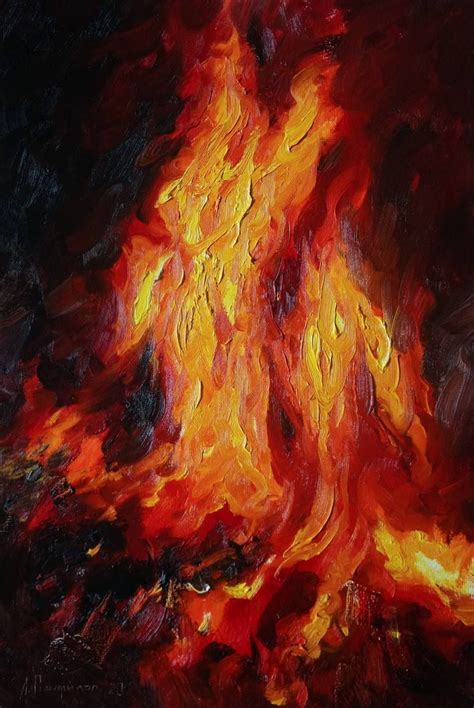Bonfire Painting In 2021 Fire Painting Large Abstract Wall Art Oil