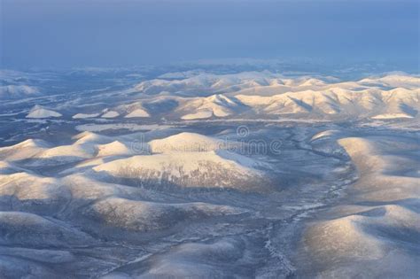 Winter Oymyakon Yakutia From A Bird`s Eye View Stock Photo Image Of