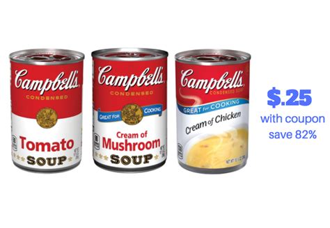 Campbells Soup Coupons Only 25 For Condensed And 100 For Well