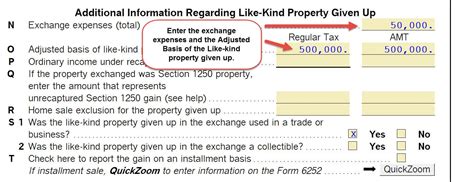 Like Kind Exchange Worksheet — Db